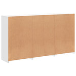 Aparador alto HKH de madera prensada, vidrio con luces led 181,5 x 37 x 100 cm - Blanco