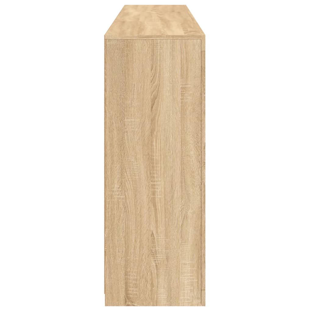 HKH Aparador Alto em derivados de Madeira, Vidro com Luzes Led 181,5 X 37 X 100 Cm - Carvalho Sonoma