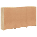 HKH Aparador Alto em derivados de Madeira, Vidro com Luzes Led 181,5 X 37 X 100 Cm - Carvalho Sonoma