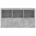 HKH Aparador Alto em derivados de Madeira, Vidro com Luzes Led 181,5 X 37 X 100 Cm - Cinzento-Cimento