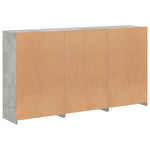 HKH Aparador Alto em derivados de Madeira, Vidro com Luzes Led 181,5 X 37 X 100 Cm - Cinzento-Cimento