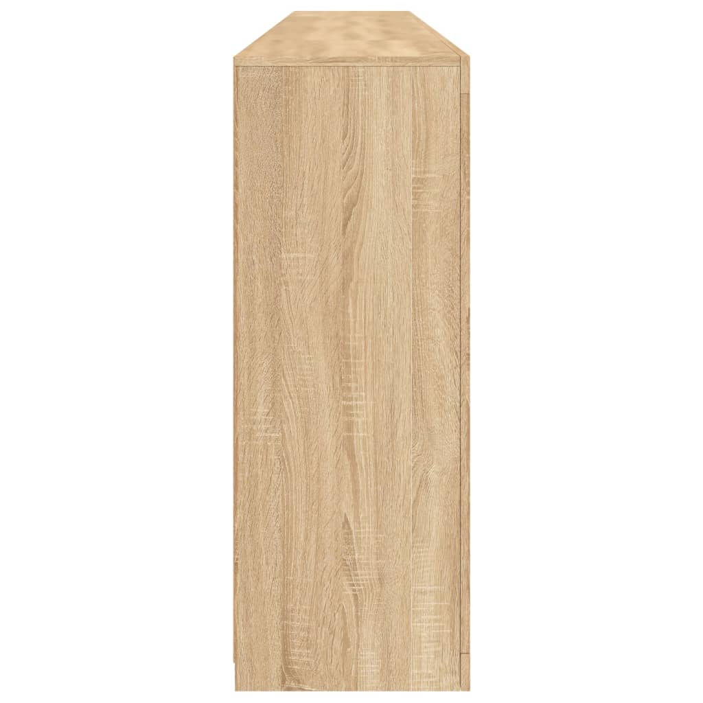 HKH Aparador Alto em derivados de Madeira, Vidro com Luzes Led 162 X 37 X 100 Cm - Carvalho Sonoma