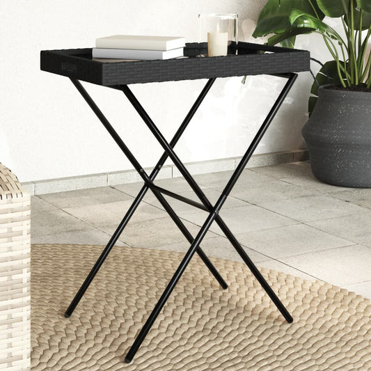 HKH Mesa Bandeja Dobrável 65x40x75 Cm Vime Pe - Preto