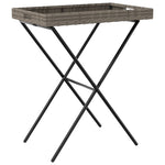 HKH Mesa Bandeja Dobrável 65x40x75 Cm Vime Pe - Cinzento