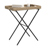 Mesa Auxiliar Plegable HKH 65x40x75 Cm Ratán PE - Beige