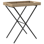 Mesa Auxiliar Plegable HKH 65x40x75 Cm Ratán PE - Beige