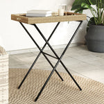 Mesa Auxiliar Plegable HKH 65x40x75 Cm Ratán PE - Beige