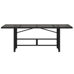 Mesa de Jardín HKH con Tapa de Cristal 190x80x74 Cm Mimbre PE - Negro
