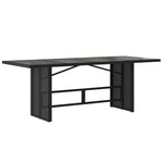Mesa de Jardín HKH con Tapa de Cristal 190x80x74 Cm Mimbre PE - Negro