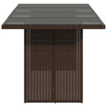 HKH Mesa de Jardim com Tampo de Vidro 190x80x74 Cm Vime Pe Castanho - Marrom