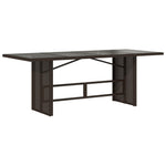 HKH Mesa de Jardim com Tampo de Vidro 190x80x74 Cm Vime Pe Castanho - Marrom
