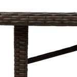 HKH Mesa de Jardim com Tampo de Vidro 190x80x74 Cm Vime Pe Castanho - Marrom