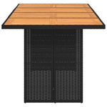 HKH Mesa de Jardim com Tampo em Acácia 190x80x74 Cm Vime Pe - Preto