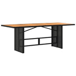 HKH Mesa de Jardim com Tampo em Acácia 190x80x74 Cm Vime Pe - Preto