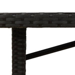 HKH Mesa de Jardim com Tampo em Acácia 190x80x74 Cm Vime Pe - Preto