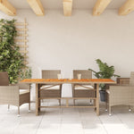 HKH Mesa de Jardim com Tampo em Acácia 190x80x74 Cm Vime Pe - Bege