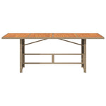 HKH Mesa de Jardim com Tampo em Acácia 190x80x74 Cm Vime Pe - Bege