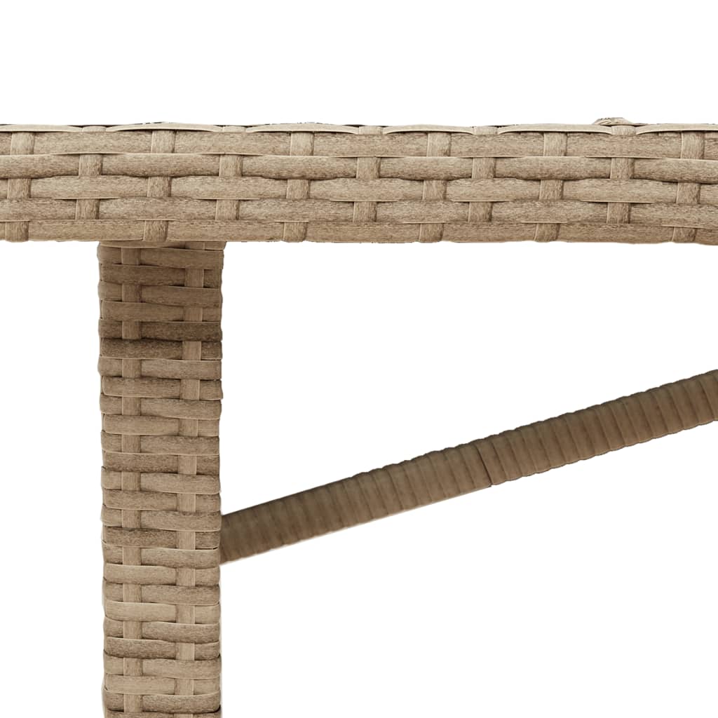 HKH Mesa de Jardim com Tampo em Acácia 190x80x74 Cm Vime Pe - Bege