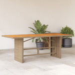 HKH Mesa de Jardim com Tampo em Acácia 190x80x74 Cm Vime Pe - Bege