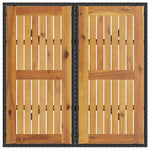 HKH Mesa de Jardim com Tampo em Acácia 80x80x75 Cm Vime Pe - Preto