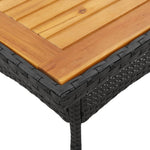 HKH Mesa de Jardim com Tampo em Acácia 80x80x75 Cm Vime Pe - Preto