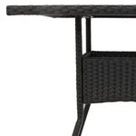 HKH Mesa de Jardim com Tampo em Acácia 80x80x75 Cm Vime Pe - Preto