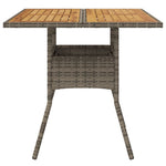 HKH Mesa de Jardim com Tampo em Acácia 80x80x75 Cm Vime Pe Cinza - Cinzento