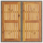HKH Mesa de Jardim com Tampo em Acácia 80x80x75 Cm Vime Pe Cinza - Cinzento