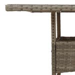 HKH Mesa de Jardim com Tampo em Acácia 80x80x75 Cm Vime Pe Cinza - Cinzento