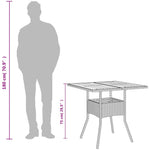 HKH Mesa de Jardim com Tampo em Acácia 80x80x75 Cm Vime Pe Cinza - Cinzento