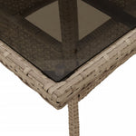 HKH Mesa de Jardim com Tampo de Vidro 80x80x75 Cm Vime Pe - Bege