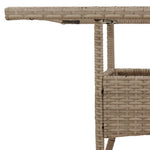 HKH Mesa de Jardim com Tampo de Vidro 80x80x75 Cm Vime Pe - Bege