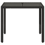 HKH Mesa de Jardim com Tampo de Vidro 90x90x75 Cm Vime Pe - Preto