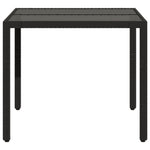 HKH Mesa de Jardim com Tampo de Vidro 90x90x75 Cm Vime Pe - Preto