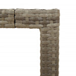 HKH Mesa de Jardín con Tapa de Cristal 90x90x75 Cm Ratán PE - Gris