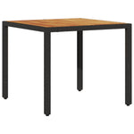 HKH Mesa de Jardim com Tampo de Madeira de Acácia Vime Pe - Preto