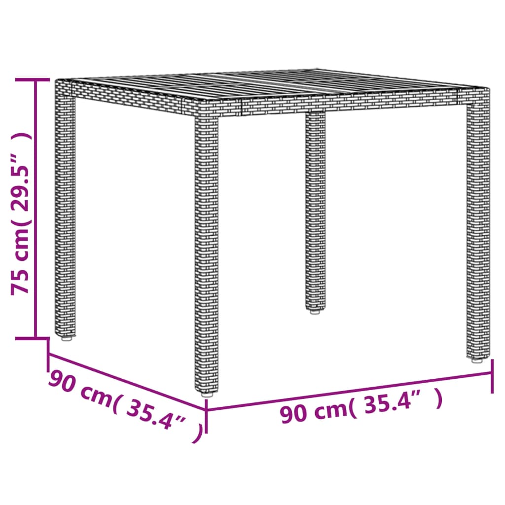 HKH 8 Piezas Conjunto de Salón de Jardín Pino Macizo - Negro