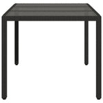 HKH Mesa de Jardim com Tampo de Vidro 150x90x75 Cm Vime Pe - Preto