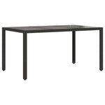 HKH Mesa de Jardim com Tampo de Vidro 150x90x75 Cm Vime Pe - Preto