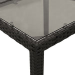HKH Mesa de Jardim com Tampo de Vidro 150x90x75 Cm Vime Pe - Preto