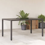 HKH Mesa de Jardim com Tampo de Vidro 150x90x75 Cm Vime Pe - Preto