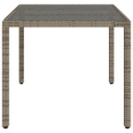 Mesa de Jardín HKH con Tapa de Cristal 150x90x75 Cm Mimbre PE - Gris