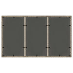 Mesa de Jardín HKH con Tapa de Cristal 150x90x75 Cm Mimbre PE - Gris