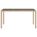 HKH Mesa de Jardim com Tampo de Vidro 150x90x75 Cm Vime Pe - Bege