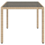 HKH Mesa de Jardim com Tampo de Vidro 150x90x75 Cm Vime Pe - Bege