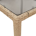 HKH Mesa de Jardim com Tampo de Vidro 150x90x75 Cm Vime Pe - Bege