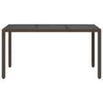 HKH Mesa de Jardim com Tampo de Vidro 150x90x75 Cm Vime Pe Castanho - Marrom