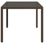 HKH Mesa de Jardim com Tampo de Vidro 150x90x75 Cm Vime Pe Castanho - Marrom