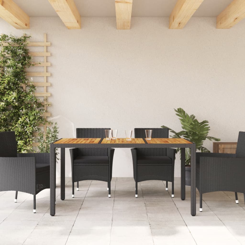 HKH 9 Pcs Conjunto Lounge de Jardim Pinho Maciço - Preto
