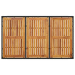 HKH 9 Pcs Conjunto Lounge de Jardim Pinho Maciço - Preto